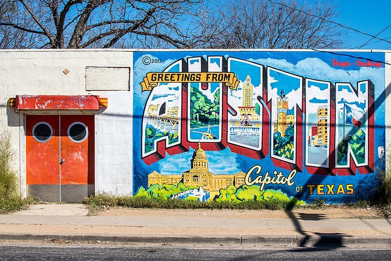 the famous austin texas mural greetings from austin